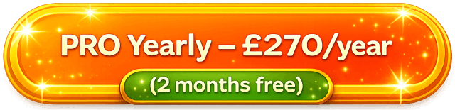 PRO Yearly – £270/year (2 months free)